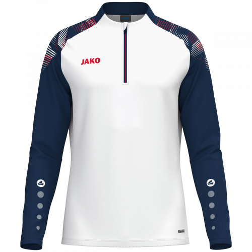 Jako Sonic ziptop majica dugih rukava – bijela/tamno plava_EliteSport