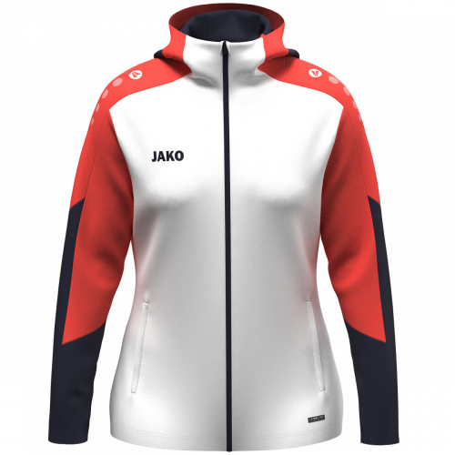 Jako Dynamic jakna s kapuljačom – bijela/koraljna/tamno plava_EliteSport