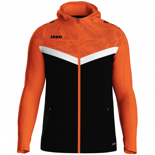 Jako Iconic jakna s kapuljačom – narančasta/crna_EliteSport