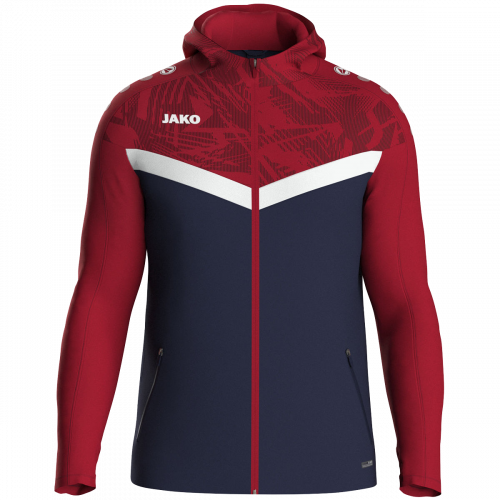 Jako Iconic jakna s kapuljačom – tamno plava/tamno crvena_EliteSport
