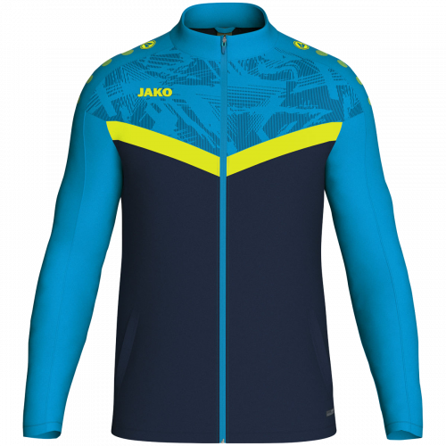 Jako iconic poliester jakna – nebesko plava/tamno plava/neon žuta_EliteSport