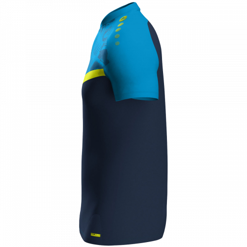 Jako Iconic polo majica kratkih rukava – nebesko plava/tamno plava/neon žuta_EliteSport