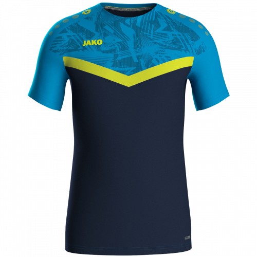Jako Iconic poliester majica kratkih rukava — nebesko plava/tamno plava/neon žuta_EliteSport