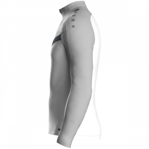 Jako Iconic ziptop majica dugih rukava – bijela/siva_EliteSport