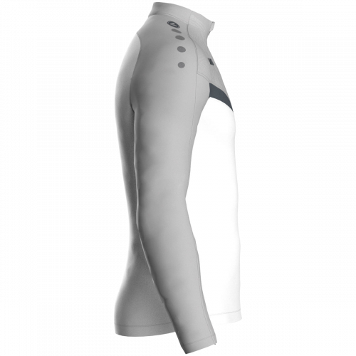 Jako Iconic ziptop majica dugih rukava – bijela/siva_EliteSport