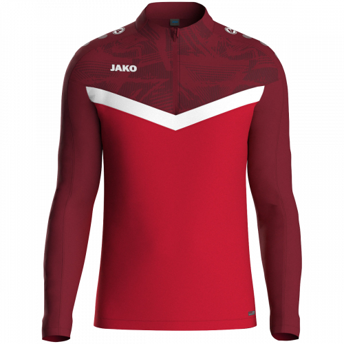 Jako Iconic ziptop majica dugih rukava – crvena/bordo_EliteSport
