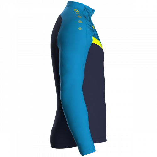Jako Iconic ziptop majica dugih rukava – nebesko plava/tamno plava/neon žuta_EliteSport