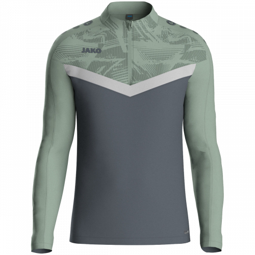 Jako Iconic ziptop majica dugih rukava – sivo zelena/siva_EliteSport
