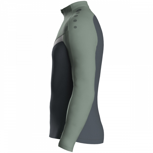 Jako Iconic ziptop majica dugih rukava – sivo zelena/siva_EliteSport