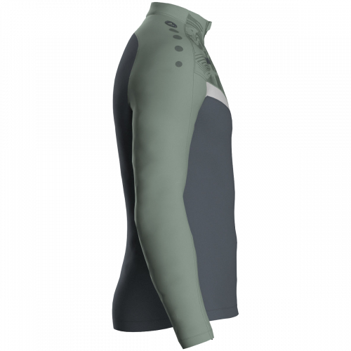 Jako Iconic ziptop majica dugih rukava – sivo zelena/siva_EliteSport