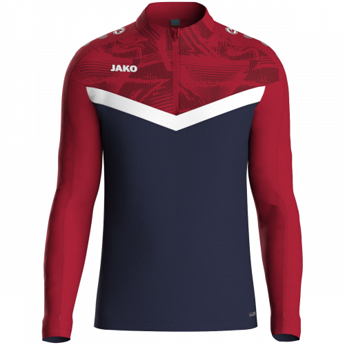Jako Iconic ziptop majica dugih rukava – tamno plava/tamno crvena_EliteSport