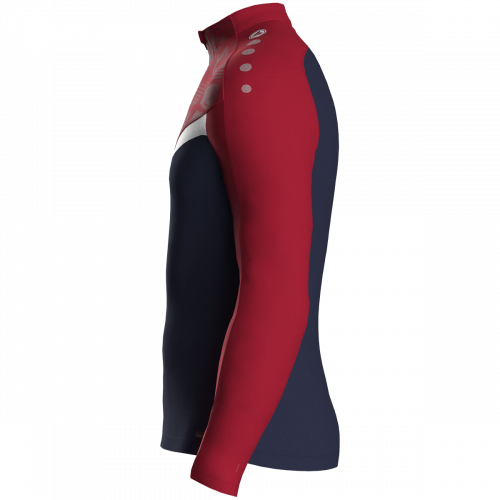Jako Iconic ziptop majica dugih rukava – tamno plava/tamno crvena_EliteSport