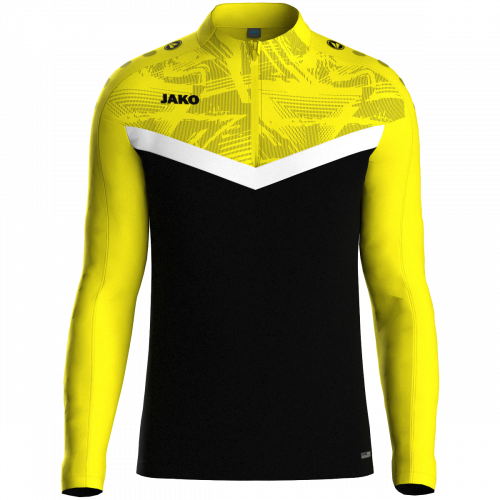Jako Iconic ziptop majica dugih rukava – žuta/crna_EliteSport