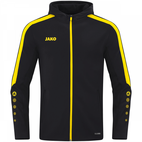 Jako Power jakna s kapuljačom – crna/žuta_EliteSport