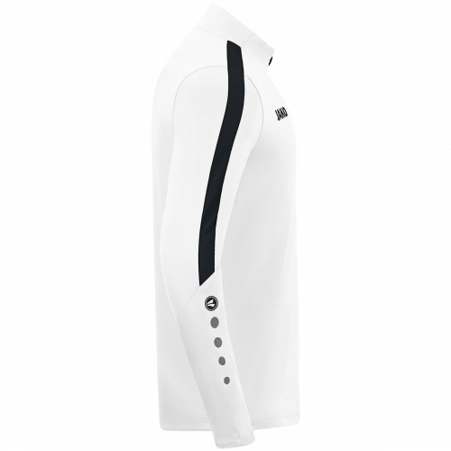 Jako Power ziptop majica dugih rukava –bijela/crna_EliteSport