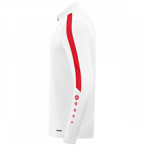 Jako Power ziptop majica dugih rukava –bijela/crvena_EliteSport