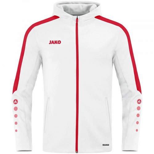 Jako Power jakna s kapuljačom – bijela/crvena_EliteSport