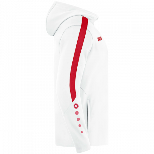 Jako Power jakna s kapuljačom – bijela/crvena_EliteSport