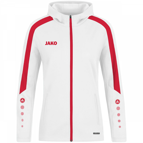 Jako Power jakna s kapuljačom – bijela/crvena_EliteSport