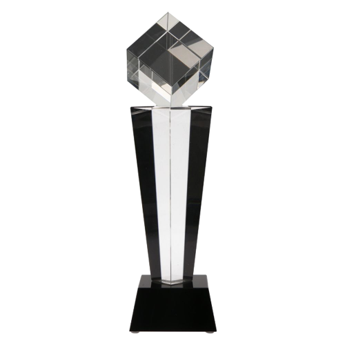 Stakleni trofej Crystal Cube s prezentacijskom kutijom_EliteSport