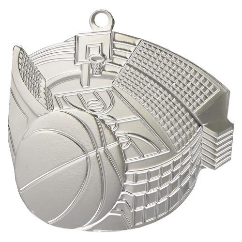 Košarkaška medalja Rimshot s motivom lopte i koša 60x54mm_EliteSport