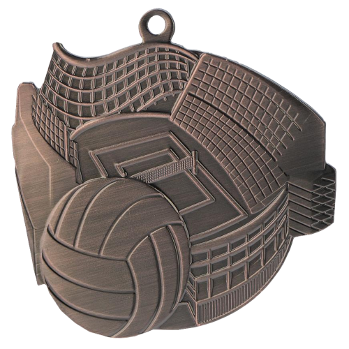 Odbojkaška medalja Smash s motivom lopte i mreže 60x56mm_EliteSport