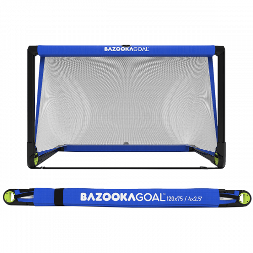 Bazookagoal Teleskopski Gol - 120 × 75 cm Plavo bijeli - Funino Nogometni Mini Gol