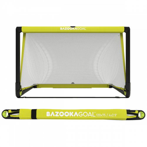 Bazookagoal Teleskopski Gol - 120 × 75 cm Žuto bijeli - Funino Nogometni Mini Gol