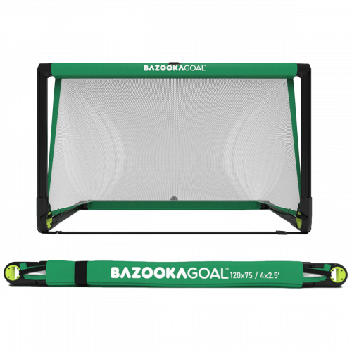 Bazookagoal Teleskopski Gol - 120 × 75 cm Zeleno-bijeli - Funino Nogometni Mini Gol