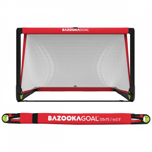 Bazookagoal Teleskopski Gol - 120 × 75 cm Crveno-bijeli - Funino Nogometni Mini Gol